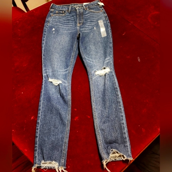 Old Navy Extra High-rise Pop Icon Distress Skinny Blue Jeans Pants 👖 - Picture 1 of 14